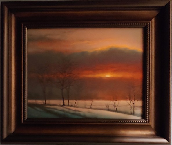 Deep Winter Sunset 11x14 $985 at Hunter Wolff Gallery